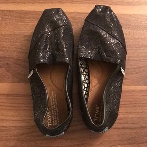 Black Sparkle Toms